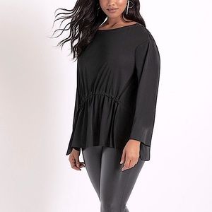 NWT 22/24 Eloquii Adjustable Waistband Top Black